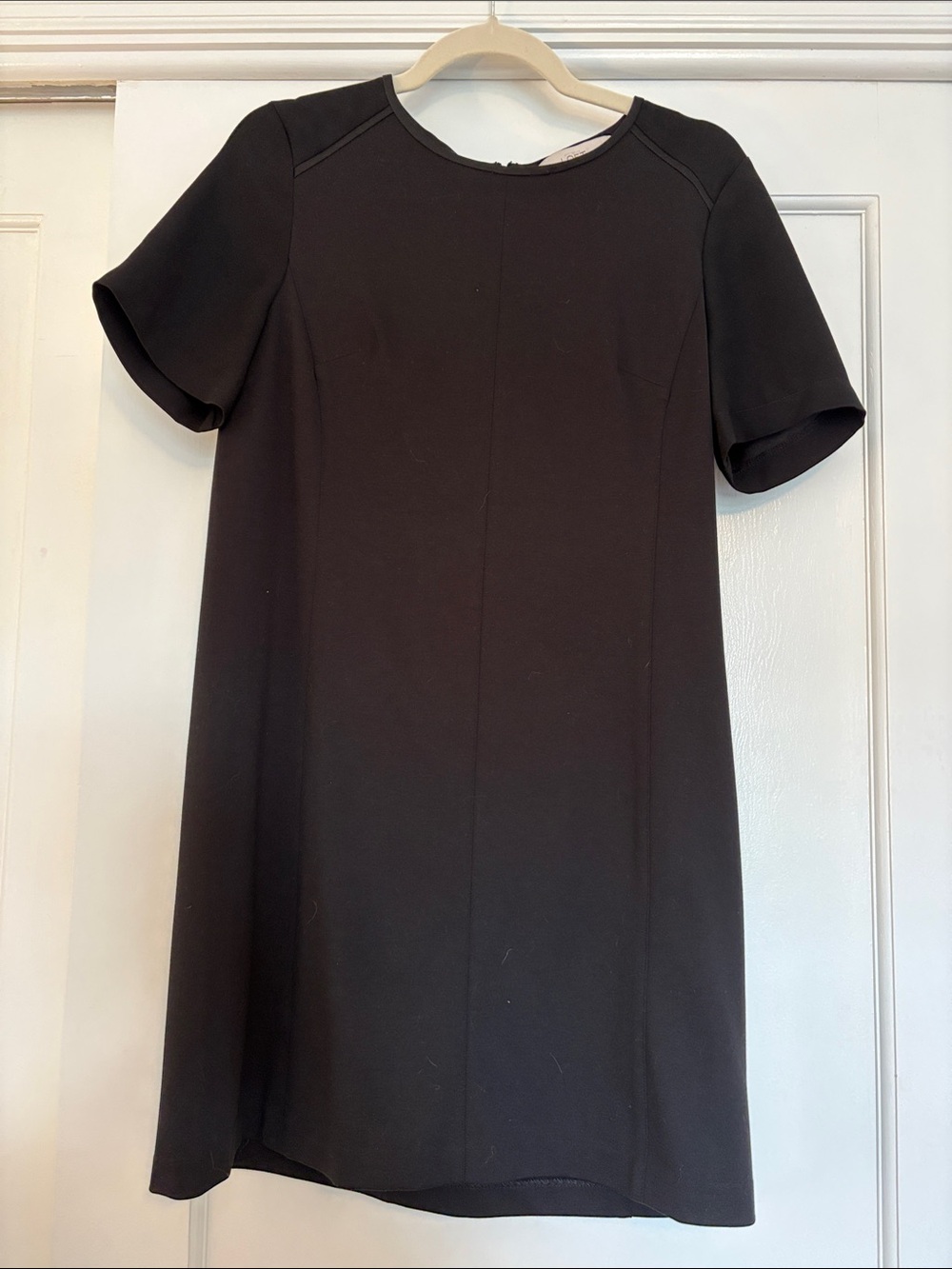 LOFT Black Short-Sleeve Mini Dress